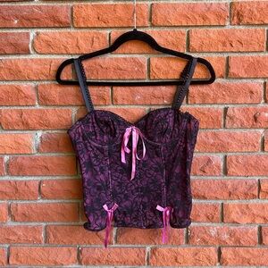 Dark coquette corset bustier top
